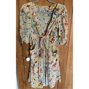 Yoana Baraschi x Anthropologie Bijoux Doux floral pint French silk dress